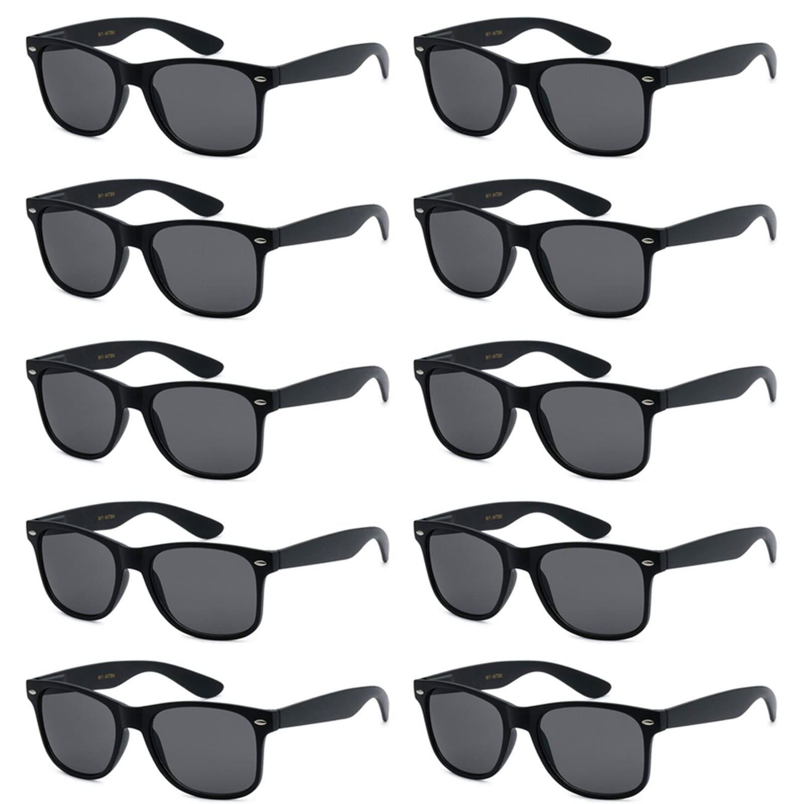 UV Protection Sunglasses Men & Women – Lightweight & Durable Unisex 80’s Retro Shades with Flexible Hinges, Bulk 10-Pack
