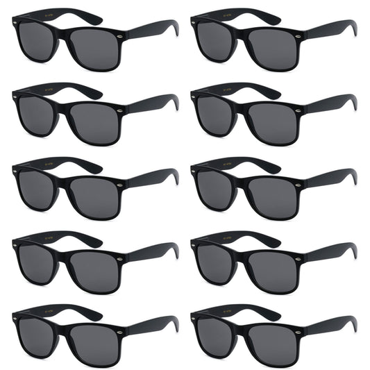 UV Protection Sunglasses Men & Women – Lightweight & Durable Unisex 80’s Retro Shades with Flexible Hinges, Bulk 10-Pack