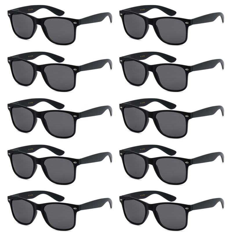 UV Protection Sunglasses Men & Women – Lightweight & Durable Unisex 80’s Retro Shades with Flexible Hinges, Bulk 10-Pack
