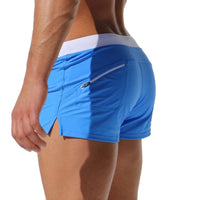 TONLEN Mens Swimwear Short Swim Trunks with Zipper Pockets Blue 2 L