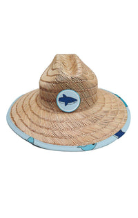 Baby Sun Hat for Toddlers – SPF 50+ Hat with Removable Chin Strap, Water-Resistant, Lightweight Beach Hat. (US, Age, 6 Months, 24 Months, Blue, Friendly Shark, Straw)
