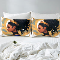 Manfei Black Exotic Style Women Fitted Sheet King Size with 2 Pillowcases,Beautiful Lady Bed Sheet Set,Girl African Top Flat Sheet Luxury Microfiber Breathable