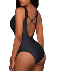 Aqua Eve Women Sexy One Piece Swimsuits Plunge Deep V Neck Cutout Bathing Suits Black 01 Medium