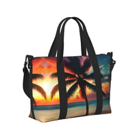 Tropical Beach Palm Tree Sunset print Travel Duffle Bag,Weekender Bags,Gym Duffel Bag,Luggage Duffle Overnight for Women Men