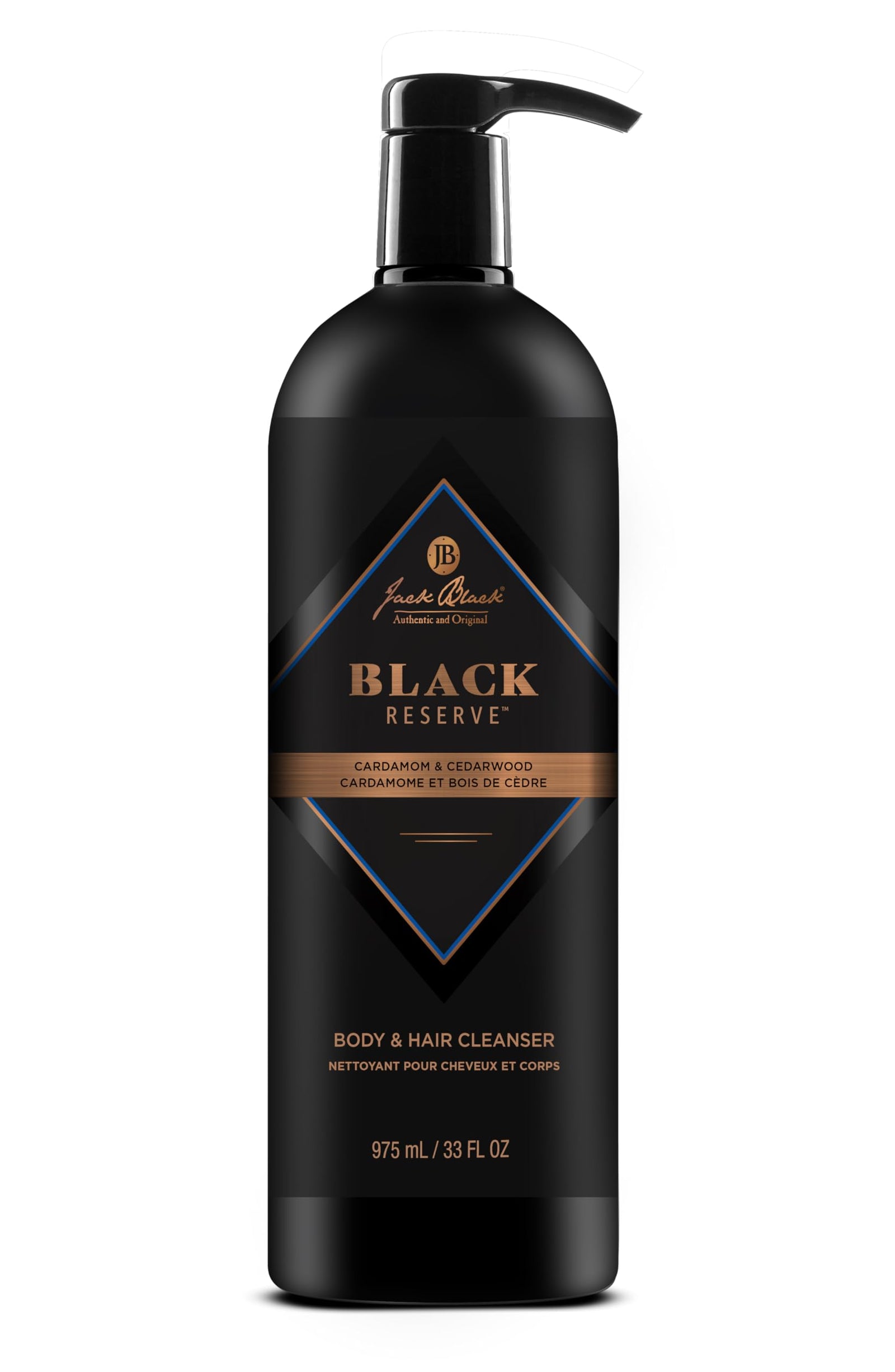 Jack Black - Black Reserve Body & Hair Cleanser, 33 Fl Oz – Cardamom & Cedarwood - Men’s Body Wash, Shampoo Haircare, Dual-Purpose Men’s Cleanser, Sulfate-Free