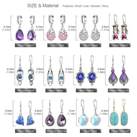 12 Pairs Teardrop Druse Crystal Drop Dangle Earrings for Women Cubic Zirconia Huggie Hoop Earring Jewelry Set Christmas Gifts (1)