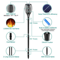 Aityvert Solar Torch Lights, 43" Flickering Flames 96LED Larger & Higher Torch Lights Outdoor Waterproof Landscape Decoration Lighting Dusk to Dawn Auto On/Off for Yard Garden Pathway 4-Pack