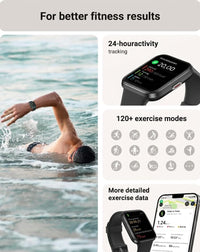 Tensky Smart Watch for Men/Women Android/iPhone/Samsung, Alexa Built-in, 1.8" Touch Screen Fitness Tracker with Answer/Make Calls, 3ATM Waterproof Heart Rate/Sleep/SpO2 Monitor, 120+ Sport Modes