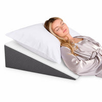 Kolbs Bed Wedge Pillow for Sleep Apnea, FSA Eligible Acid Reflux, and Back Pain Relief, with Chic Jacquard Cover - Headboard Wedges for Sleeping (Standard Width 7.5" Height)