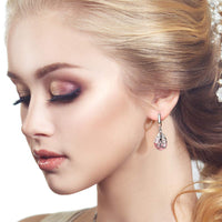 12 Pairs Teardrop Druse Crystal Drop Dangle Earrings for Women Cubic Zirconia Huggie Hoop Earring Jewelry Set Christmas Gifts (1)