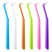 Fregum End Tuft Toothbrush for Orthodontic, Soft Bristles Angled Toothbrush for Braces, Implants, Retainers, Back Teeth, and Wisdom Teeth, 6 Pcs