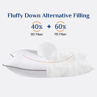 JOLLYVOGUE Pillows Standard Size Set of 2, Cooling and Supportive Pillows Full Size Set of 2 for Side and Back Sleepers, Down Alternative Hotel Collection Sleeping Pillow