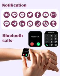 RUIMEN Smart Watches for Women Men (Answer/Make Calls) Compatible with iPhone/Android Phones, 1.85" HD Screen Fitness Tracker Heart Rate Monitor 100+ Sports Tracker Watch Waterproof (Milky White)