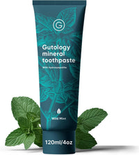 Gutology Natural Probiotic Hydroxyapatite Toothpaste 5.5 Fl Oz Fluroide Free Toothpaste Remineralising Suitable for Adults & Children Helps Sensitive Teeth and Whitening Wild Mint Flavour