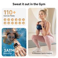 Smart Watch for Women Android iPhone [40mm 3 Bands], 1.75‘’ AMOLED Display Fitness Watch with Answer/Make Calls, 110+ Sport Modes, Heart Rate/Sleep/SpO2 Monitor, 3ATM Waterproof (Cloud Star Pink)