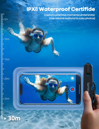Lamicall Waterproof Phone Pouch Case - [2 Pack] IPX8 Beach & Cruise Essentials, Touch Screen, Easy Lock, Cell Phone Dry Bag for iPhone 17 16 15 14 13 12 11 Pro Max Plus, Galaxy S25, fit 7" with Case