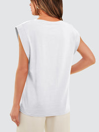 Summer Tops for Women 2026 Fashion Womens Tops Business Casual T Shirts Vest Tank Top Trendy Spring Summer Outfits for Women Beach Vacation Clothes Work Basic Muscle Tee White M