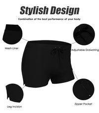 COOFANDY Mens Quick Dry Lightweight Square Leg Cut Trunks Swimwear, Large, 1 - Black