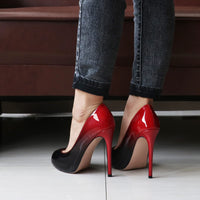 Eithy Women's Thin High Heels Pumps Platforms Shoes for Party Daily Wears Red Black 7 US