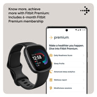 Fitbit Versa 4 Fitness Smartwatch with Daily Readiness - 3-Month Google Health Premium Membership Included - GPS, 24/7 Heart Rate, 40+ Exercise Modes, Sleep Tracking - Black/Graphite