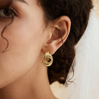 SHERLOVE Chunky Gold Earrings Women Statement Drop Dangle Knot Earrings