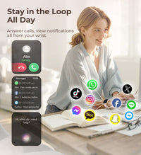 Iaret Smart Watch for Women, 1.83" HD Fitness Tracker with 4 Bands, Answer/Make Calls, Heart Rate/Sleep/SpO2/Step Tracking, 100+ Sport Modes, Android/iPhone Compatible Gift (White)