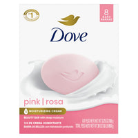 Dove Pink Rosa Beauty Bar Soap 8 Count, Moisturizing Cleanser, 3.75 oz I Moisturizing beauty bar for soft, smooth skin with a delicate floral scent