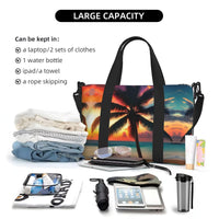 Tropical Beach Palm Tree Sunset print Travel Duffle Bag,Weekender Bags,Gym Duffel Bag,Luggage Duffle Overnight for Women Men