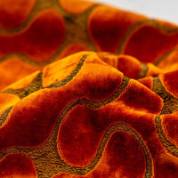 Yangest Orange Square Throw Pillow Cover Wavy Velvet Cushion Cover Modern Zippered Pillowcase for Sofa Couch Bedroom Living Room Chair, 18 x 18 Inch