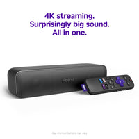 Roku Streambar SE | 2-in-1 TV Soundbar with Built-in 4K/HD/HDR Streaming, Premium Speakers, & Enhanced Speech Clarity for Crisp, Clear Dialogue - Quick Guided Simple Setup