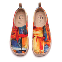 UIN Women's Color Zone Painted Canvas Slip-On Shoes Fashion Travel Shoes Breathable Sneaker（8.5） Colorful
