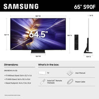 Samsung 65-Inch Class OLED S90F 4K Smart TV (2025 Model) NQ4 AI Gen3 Processor Upscaling Pro HDR +, Motion Xcelerator 144Hz, Vision Alexa Built-in