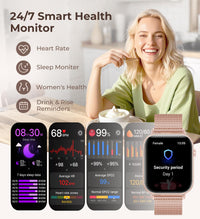 Iaret Smart Watch for Women, 1.83" HD Fitness Tracker with 4 Bands, Answer/Make Calls, Heart Rate/Sleep/SpO2/Step Tracking, 100+ Sport Modes, Android/iPhone Compatible Gift (White)