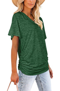 Womens Summer Tops Short Sleeve T Shirts Casual V Neck Maternity Tshirts Tee Blouses Beach Vacation Clothes Outfits 2025 Green XL