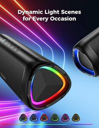 Bluetooth Speaker, 20W HD Sound, Portable Wireless, IPX5 Waterproof, Up to 24H Playtime, TWS Pairing, for Home/Party/Outdoor/Camping/Beach Essentials, Electronic Gadgets, Birthday Gift (Black)