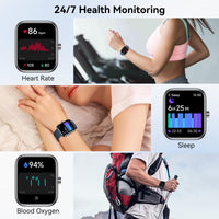BOOOMIC Smart Watch with Alexa Built-in, 1.83" HD Touchscreen, Bluetooth 5.3 Calls/Notifications, Fitness Watch with Heart Rate/Sleep Monitor, 120+ Sports Modes, IP68 Waterproof Smartwatch (Blue)