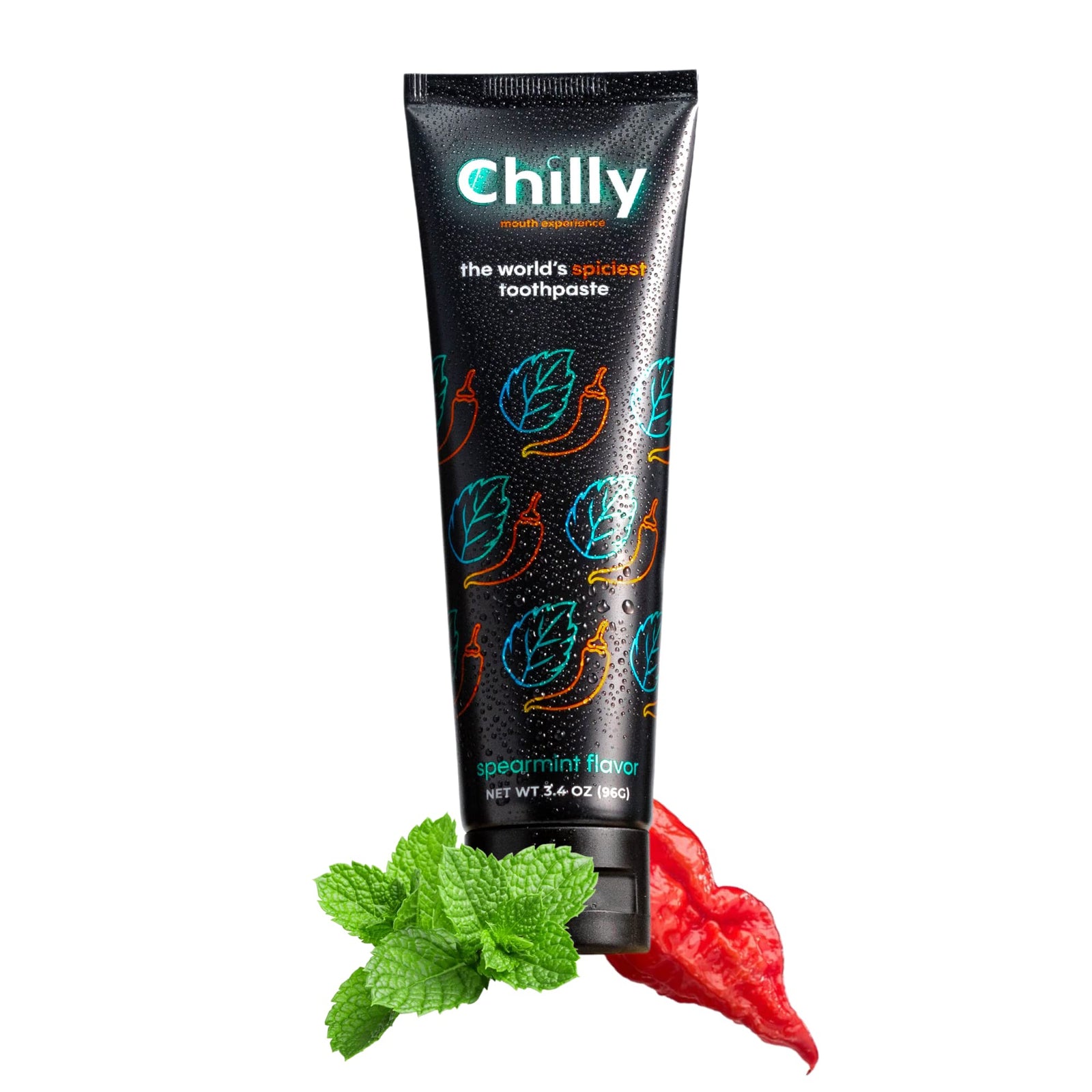 Chilly Premium Natural Spicy Whitening Toothpaste with Intense Spearmint Flavor and Ghost Pepper Flakes – SLS & Fluoride Free Toothpaste, Whitening Formula for Fresh, Healthy Smile (Pack of 1)