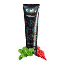 Chilly Premium Natural Spicy Whitening Toothpaste with Intense Spearmint Flavor and Ghost Pepper Flakes – SLS & Fluoride Free Toothpaste, Whitening Formula for Fresh, Healthy Smile (Pack of 1)