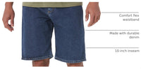 Wrangler Authentics Men's Comfort Flex Waistband Short, Dark Stonewash, 36