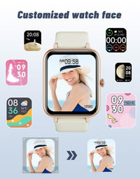 GRV Smart Watches for Women Men (Answer/Make Calls), 1.8" Smartwatch for iOS/Android Phones Fitness Tracker with 100+ Sports Modes Heart Rate/Sleep Monitor Pedometer IP68 Waterproof (Milky White)