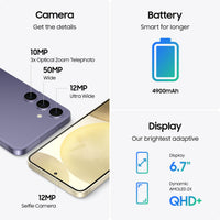 Samsung Galaxy S24+ Plus Cell Phone, 256GB AI Smartphone, Unlocked Android, 50MP Camera, Fast Processor, Long Battery Life, AMOLED Display, US Version 2024, Cobalt Violet