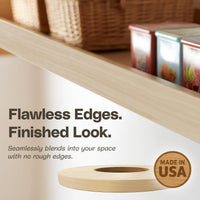 Edge Supply Birch 1/2 in x 250 ft Roll – Pre-Glued Iron On Wood Veneer Tape – Wood Veneer Edge Banding Tape with Hot Melt Adhesive, Smooth Sanded Finish Ideal for Furniture & DIY, Made in USA