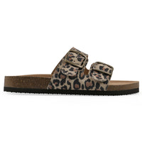 WHITE MOUNTAIN Women's Helga Footbed Sandal, Natural/Exotic/Leather, 9 M