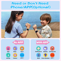 Smart Watch for Kids, 1.85" Fitness Tracker with Heart Rate, Sleep Monitor, IP68 Waterproof Smartwatches with Video Music, Pedometer, Game, NO APP/Phone, Gift for Boys Girls. (Classic, Pink)