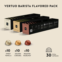 Nespresso Capsules Vertuo, Barista Flavored Pack, Medium Roast Coffee, 30 Count Coffee Pods, Brews 7.8oz.