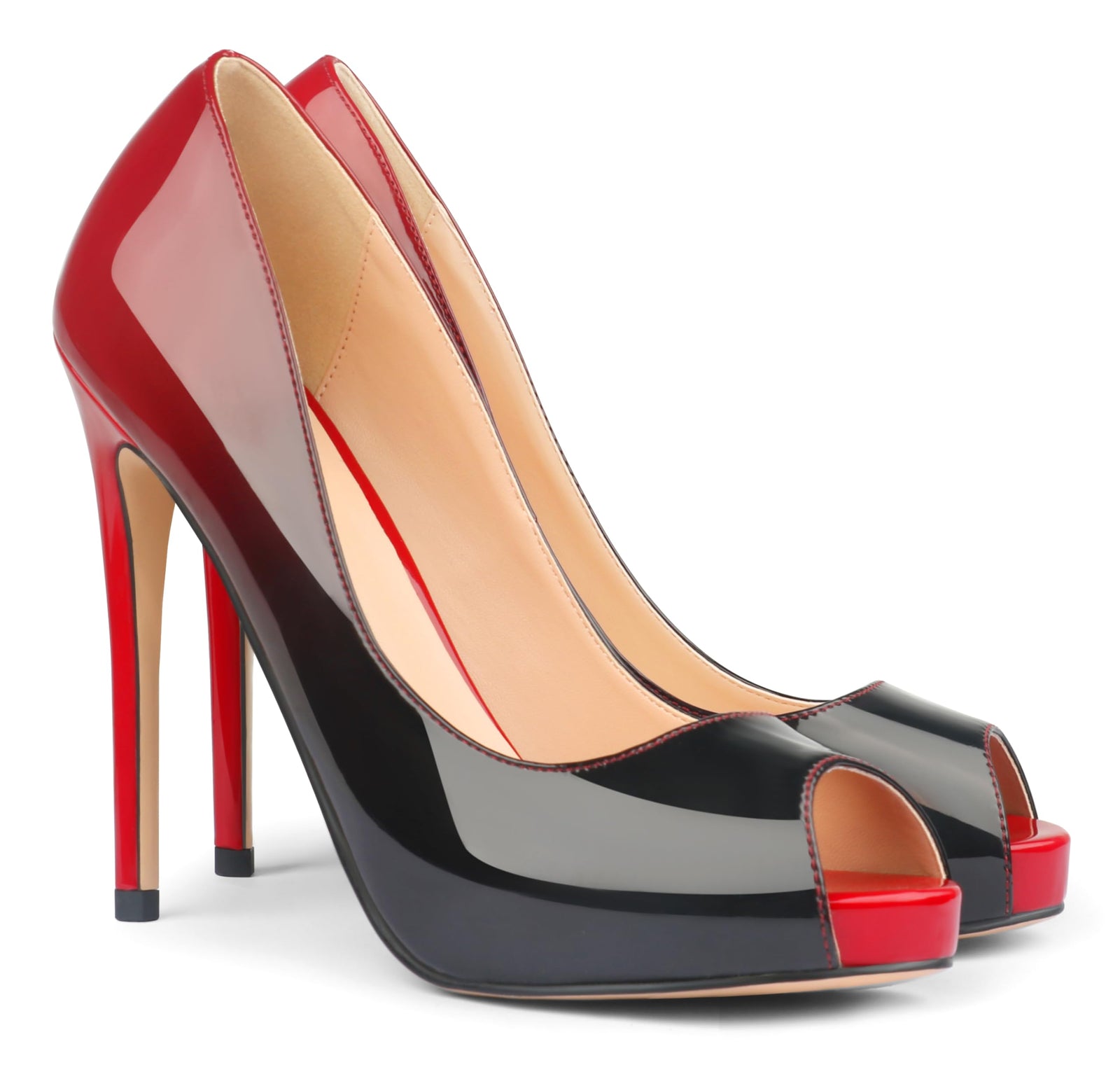 Eithy Women's Thin High Heels Pumps Platforms Shoes for Party Daily Wears Red Black 7 US
