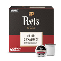 Peet's Coffee, Dark Roast Keurig K-Cup Pods, 100% Arabica Coffee - Major Dickason's Blend 48 Count (1 Box of 48 Pods)
