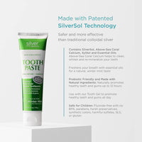 Silver Biotics Toothpaste | SilverSol Ag₄O₄ 20 ppm Nano-Silver Infused + Above-Sea Coral Calcium | Naturally Whitening | Flouride-Free | Winter Mint | 4 oz