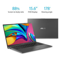 ASUS F512DA-EB51 VivoBook 15 Thin and Light Laptop, 15.6” Full HD, AMD Quad Core R5-3500U CPU, 8GB DDR4 RAM, 256GB PCIe SSD, AMD Radeon Vega 8 Graphics, Windows 10 Home, Slate Gray
