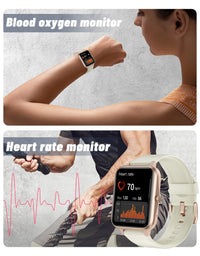 GRV Smart Watches for Women Men (Answer/Make Calls), 1.8" Smartwatch for iOS/Android Phones Fitness Tracker with 100+ Sports Modes Heart Rate/Sleep Monitor Pedometer IP68 Waterproof (Milky White)